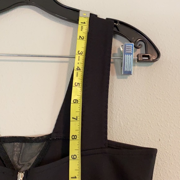 NWOT French Connection Sicily Scuba Black Mesh Waist Cutout Dress  Sz 6 - Picture 9 of 12